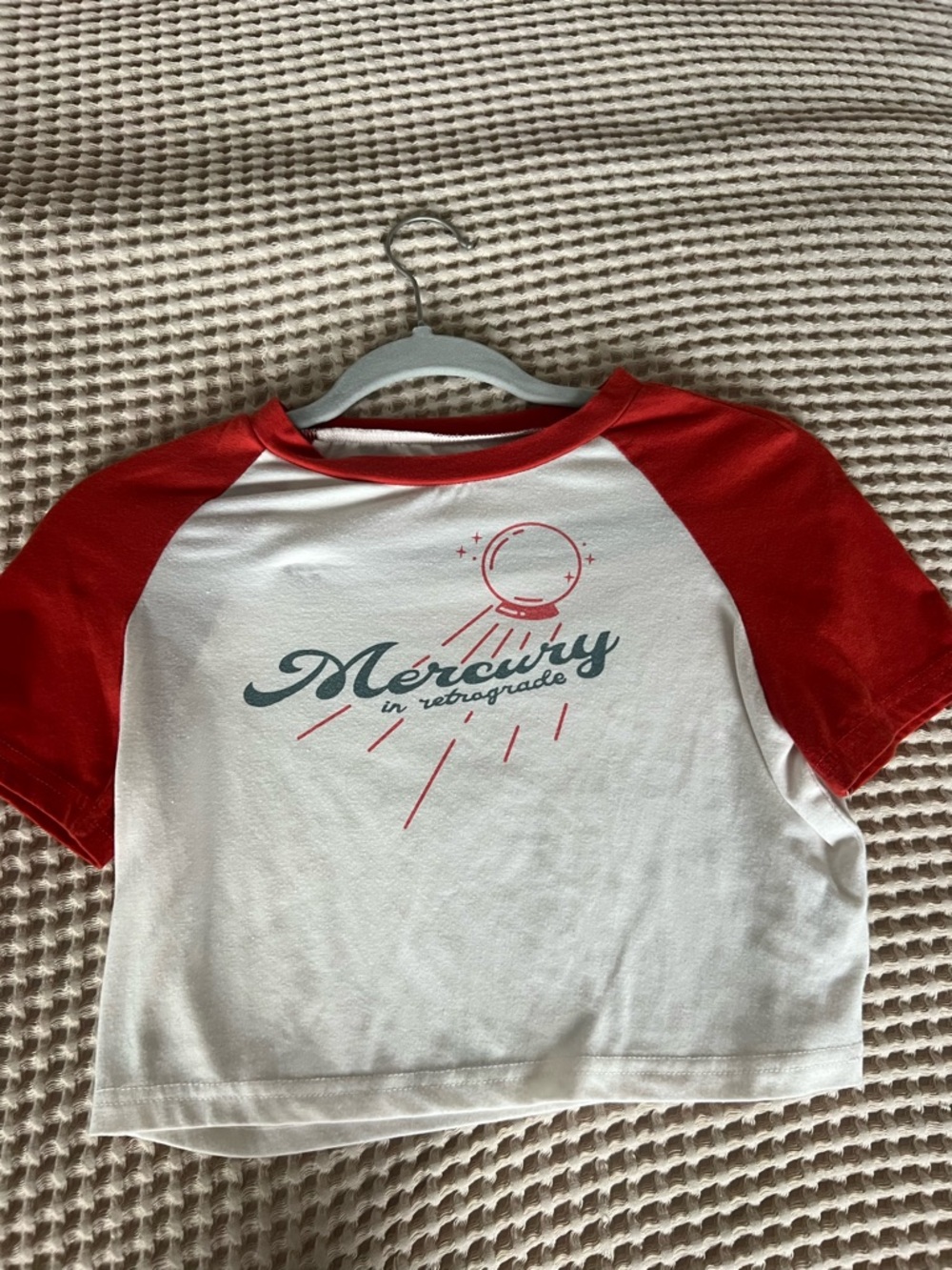 Mercury Graphic Raglan Tee - White & Red